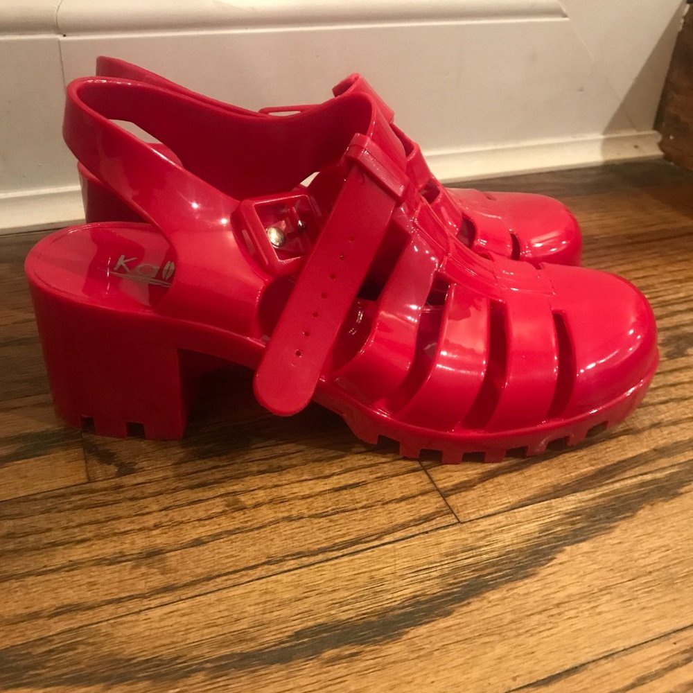 Raspberry Chunky Jelly Heel-SOLD
